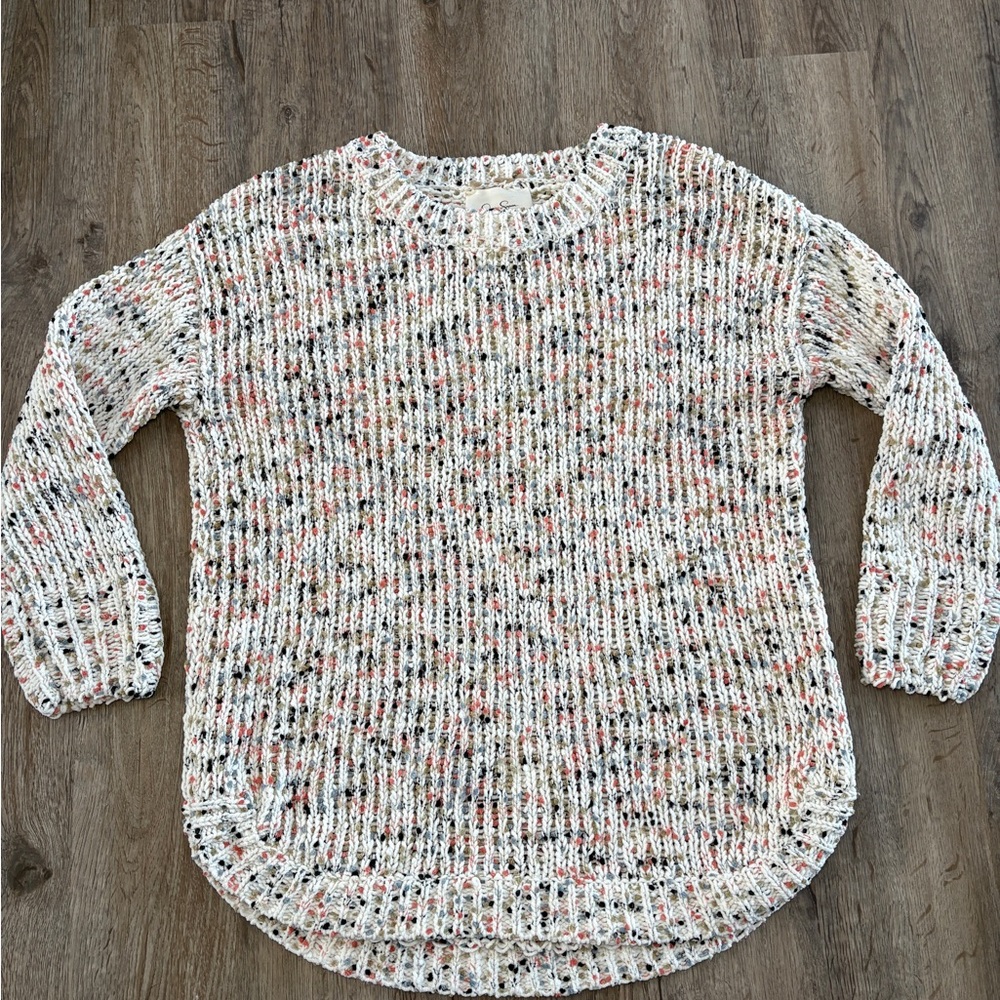 Jessica Simpson Textured Knit Sweater - White, Black, Pink, Green